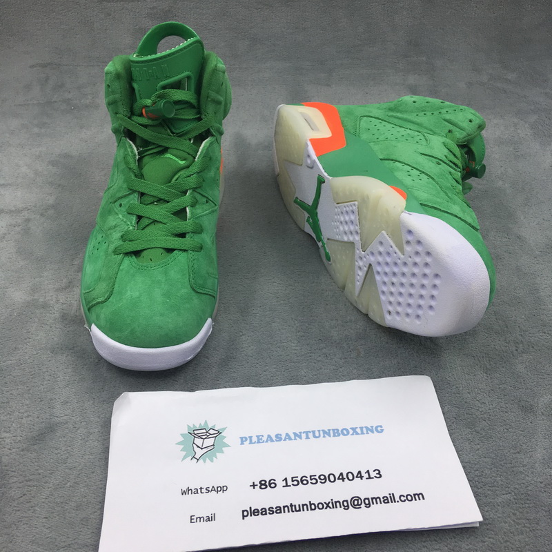 Authentic Air Jordan 6 GreenTeam Orange